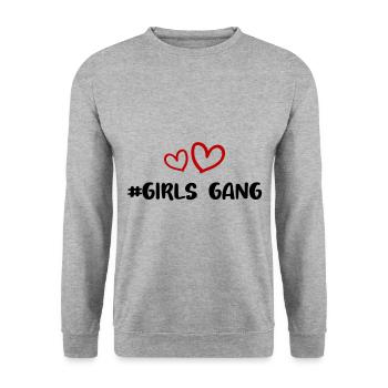 Filles Gang Filles Équipe Coeur Amour - Sweat-shirt Unisexe - gris chiné - Devant - Alina (178cm) & Michal (187cm)