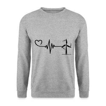 Windmill Pulse Heart Love - Unisex Sweatshirt - salt & pepper - Front - Alina (178cm) & Michal (187cm)