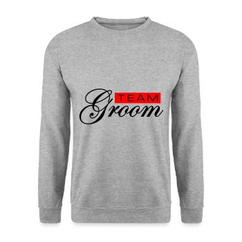 Équipe Groom Mariage - Sweat-shirt Unisexe - gris chiné - Devant - Alina (178cm) & Michal (187cm)