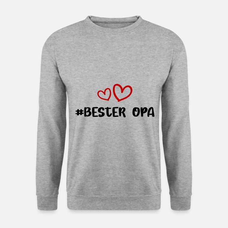 Bester Opa Herz Liebe - Unisex Pullover - Weißgrau meliert