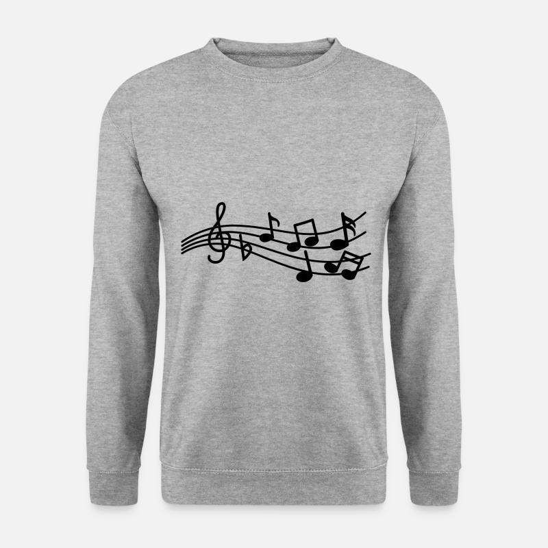Musiknoten zeichen - Unisex Pullover - Weißgrau meliert