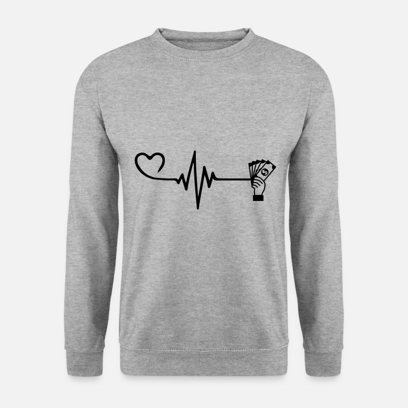 Money Pulse Heart - Unisex Sweatshirt - salt & pepper