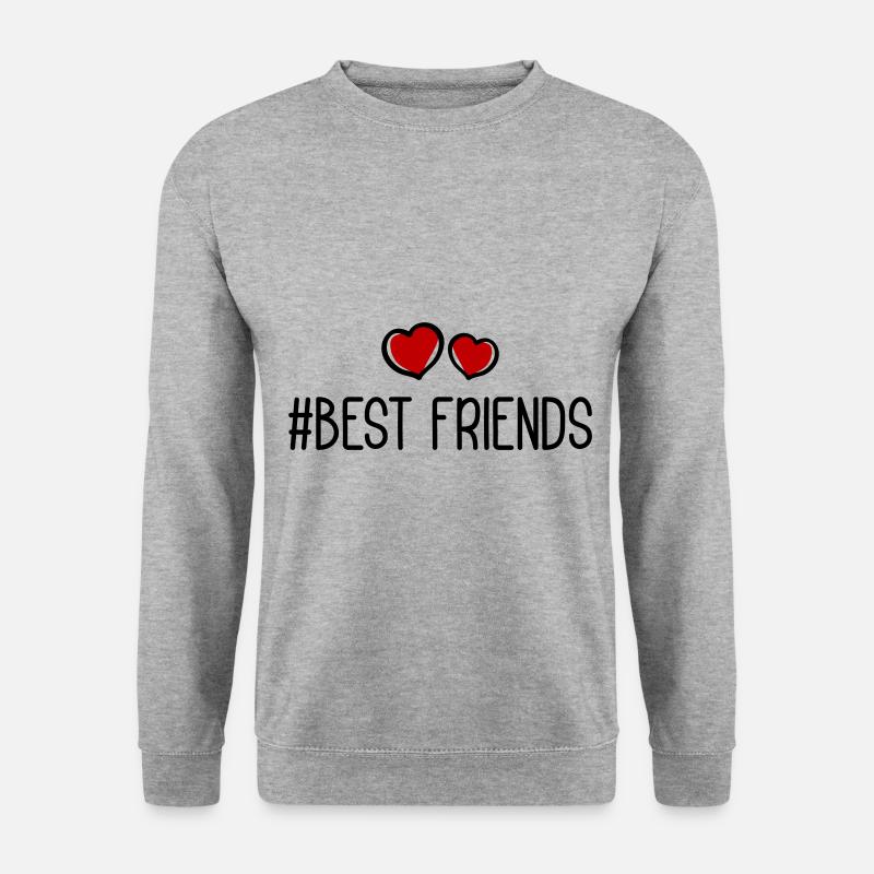 Beste Freunde Herzen Liebe - Unisex Pullover - Weißgrau meliert