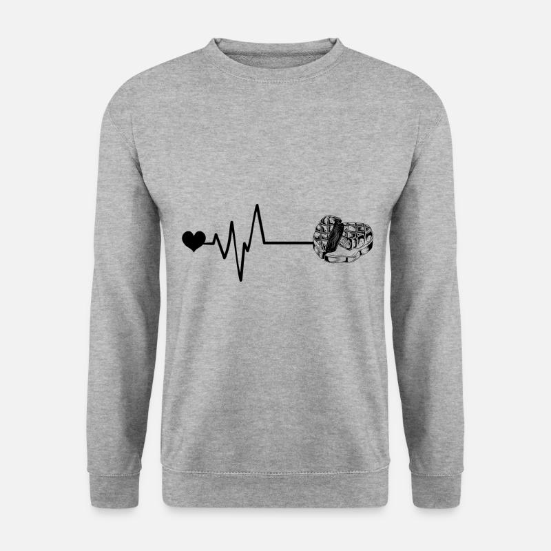Sushi Puls Herz Liebe - Unisex Pullover - Weißgrau meliert