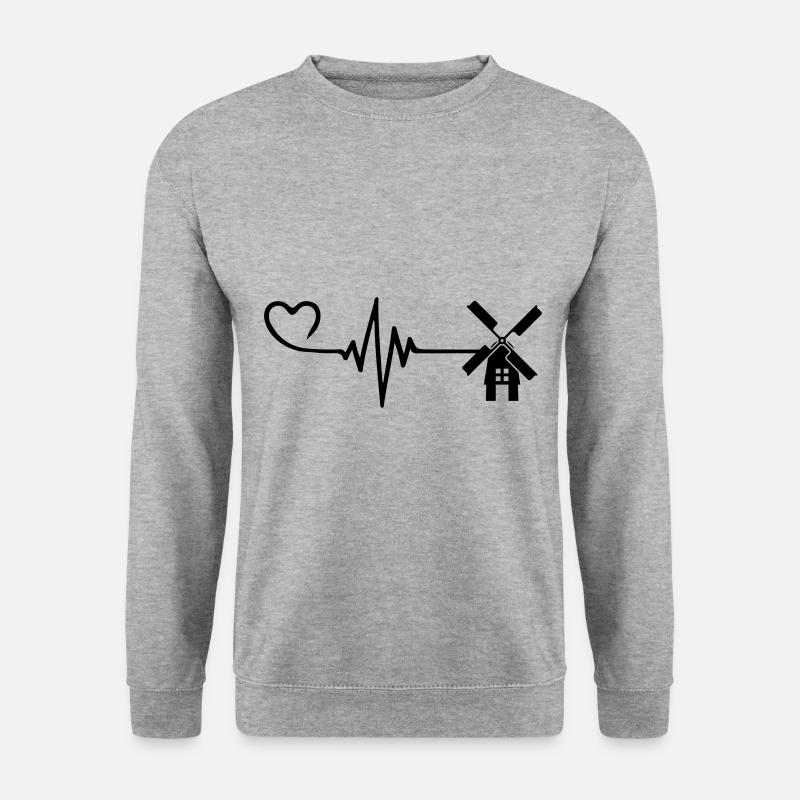 Windmill Pulse Heart Love - Unisex Sweatshirt - salt & pepper