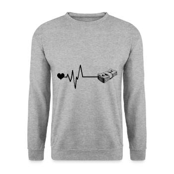 Money Heartbeat - Unisex Sweatshirt - salt & pepper - Front - Alina (178cm) & Michal (187cm)