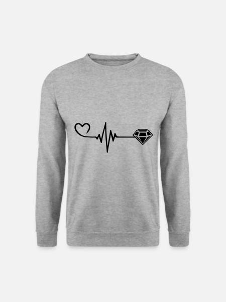 Diamond Pulse Heart Love - Unisex Sweatshirt - salt & pepper