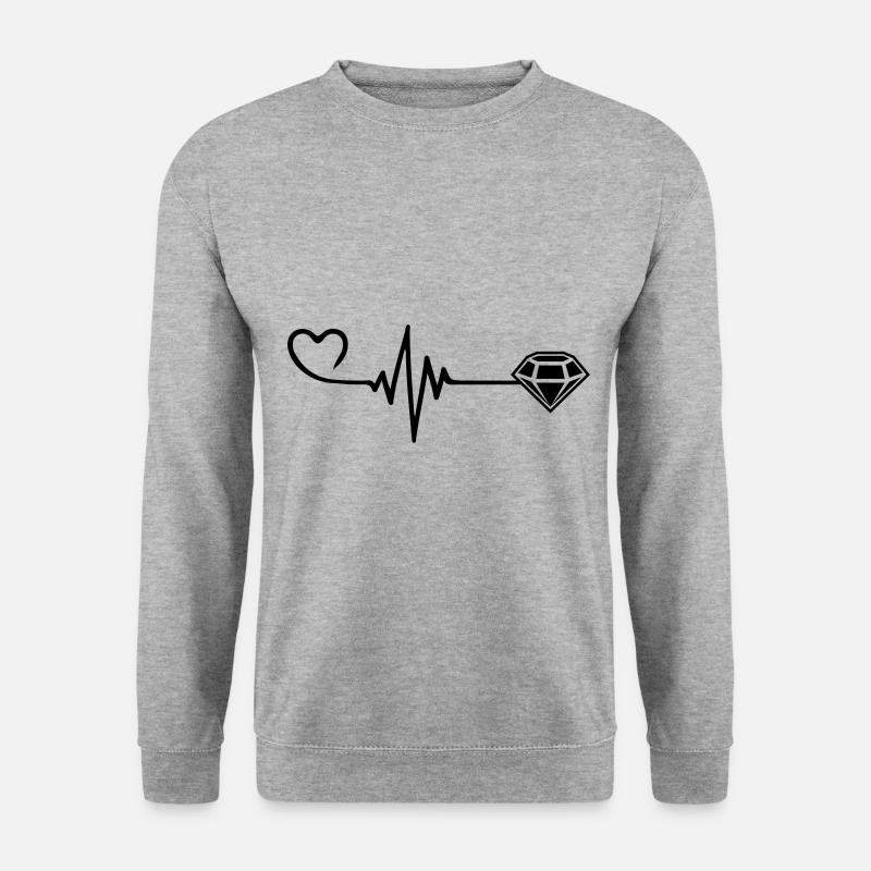 Diamond Pulse Heart Love - Unisex Sweatshirt - salt & pepper