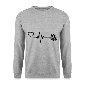 Farm Pulse Heart Love - Unisex Sweatshirt - salt & pepper - Front - Alina (178cm) & Michal (187cm)