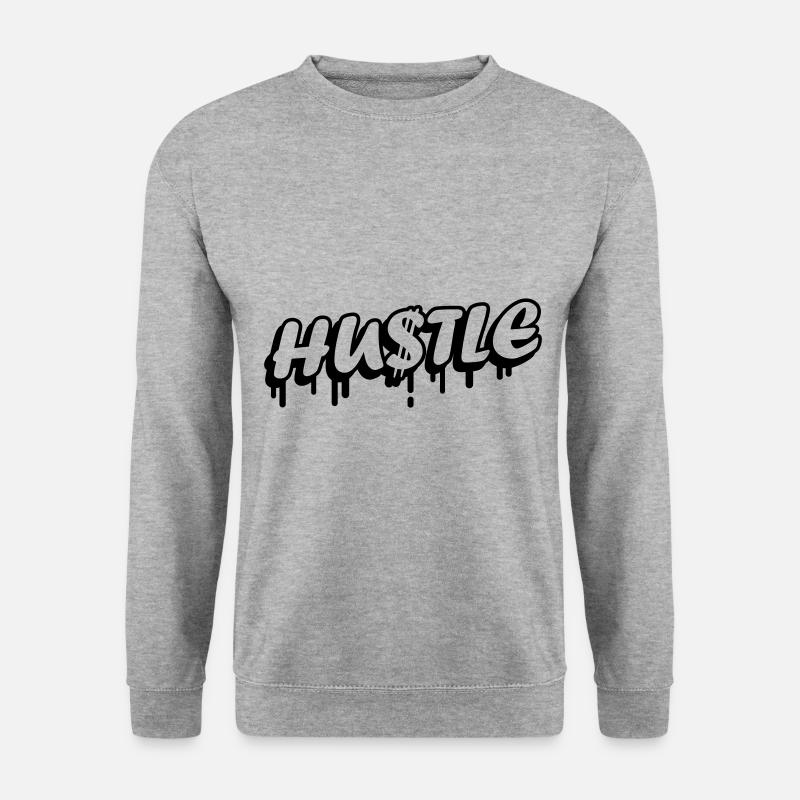 Hustle Quote - Unisex Pullover - Weißgrau meliert