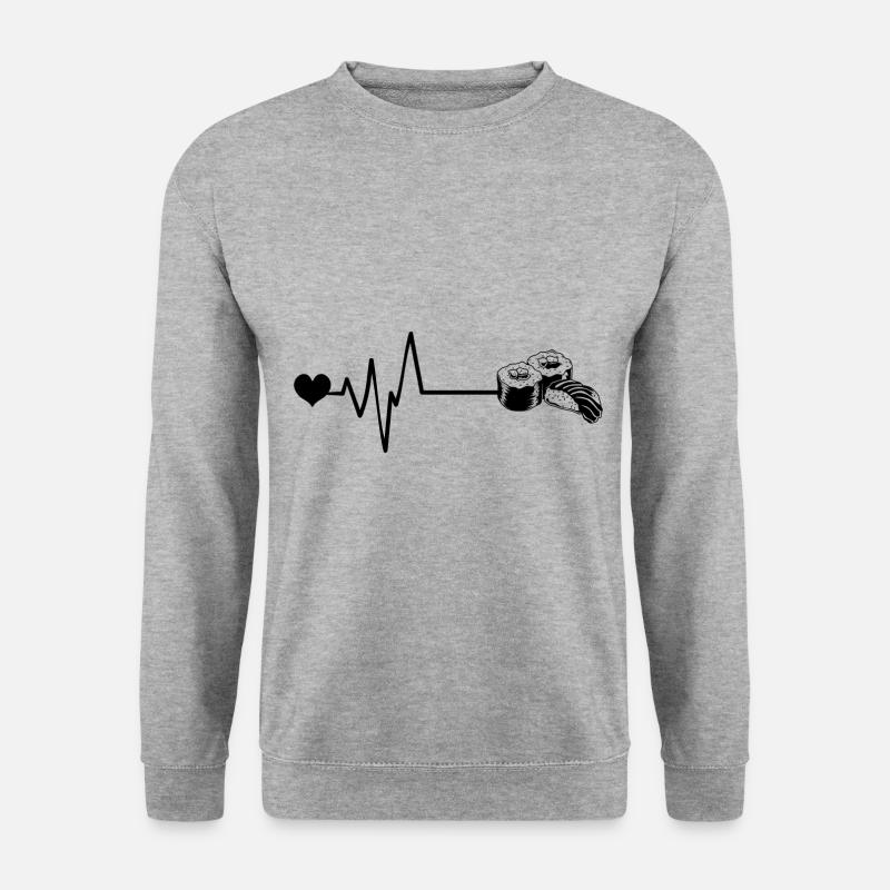 Steak Herzschlag Puls - Unisex Pullover - Weißgrau meliert
