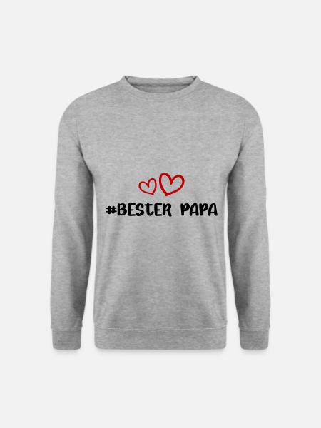 Bester Papa Herz Liebe - Unisex Pullover - Weißgrau meliert