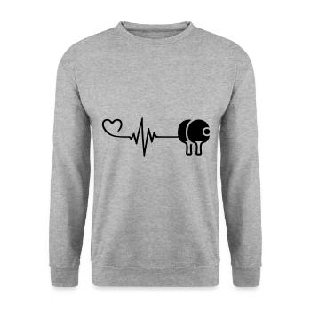 Table Tennis Ping Pong Heart Pulse - Unisex Sweatshirt - salt & pepper - Front - Alina (178cm) & Michal (187cm)