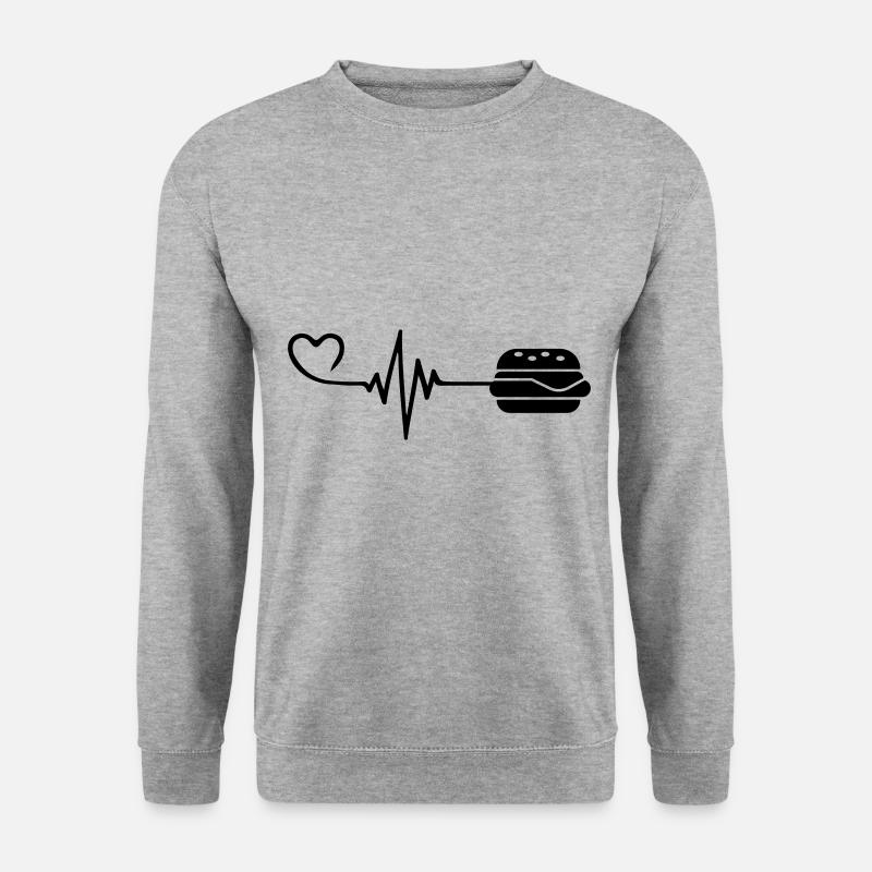 Burger Pulse Heart Love - Unisex Sweatshirt - salt & pepper
