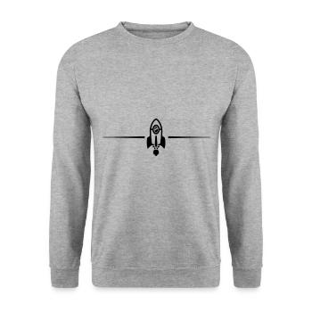 Rakete Linie - Unisex Pullover - Weißgrau meliert - Vorne - Alina (178cm) & Michal (187cm)