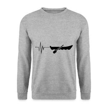 boot Symbol Puls - Unisex Pullover - Weißgrau meliert - Vorne - Alina (178cm) & Michal (187cm)
