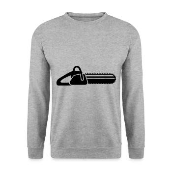 Chainsaw Icon Icon - Unisex Sweatshirt - salt & pepper - Front - Alina (178cm) & Michal (187cm)