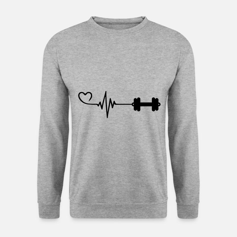 Dumbbell Pulse Love - Unisex Sweatshirt - salt & pepper