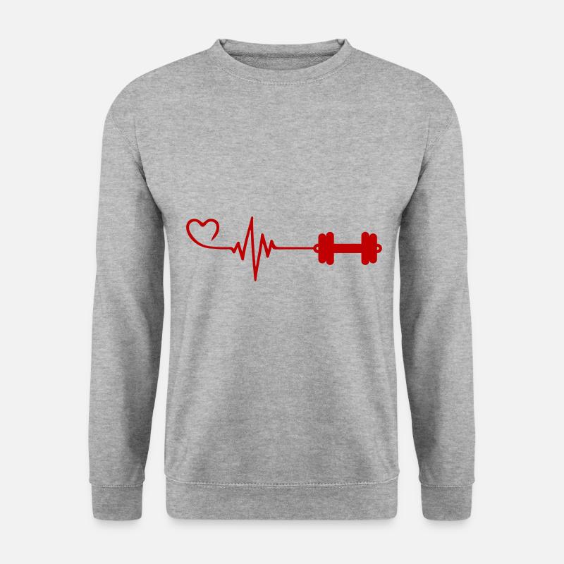 Hantel Puls Liebe - Unisex Pullover - Weißgrau meliert
