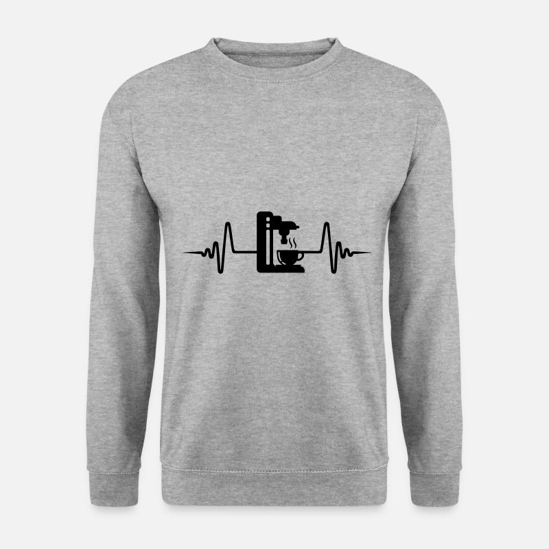 Kaffeemaschine Puls Symbol - Unisex Pullover - Weißgrau meliert