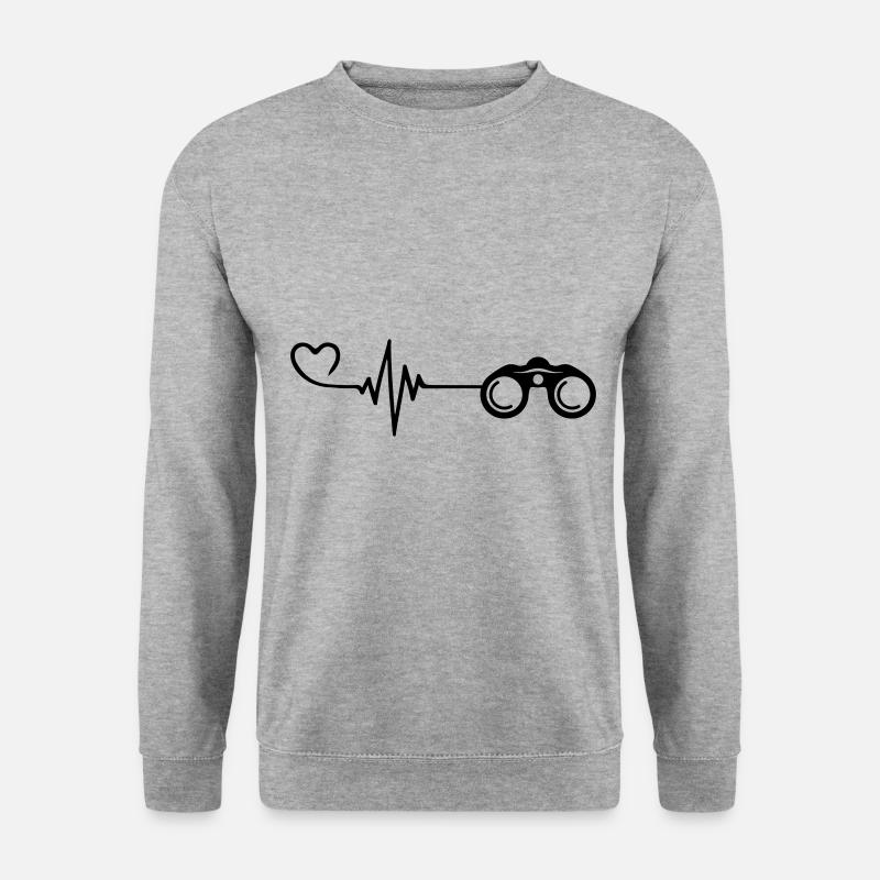 Binoculars Love Pulse Heart - Unisex Sweatshirt - salt & pepper