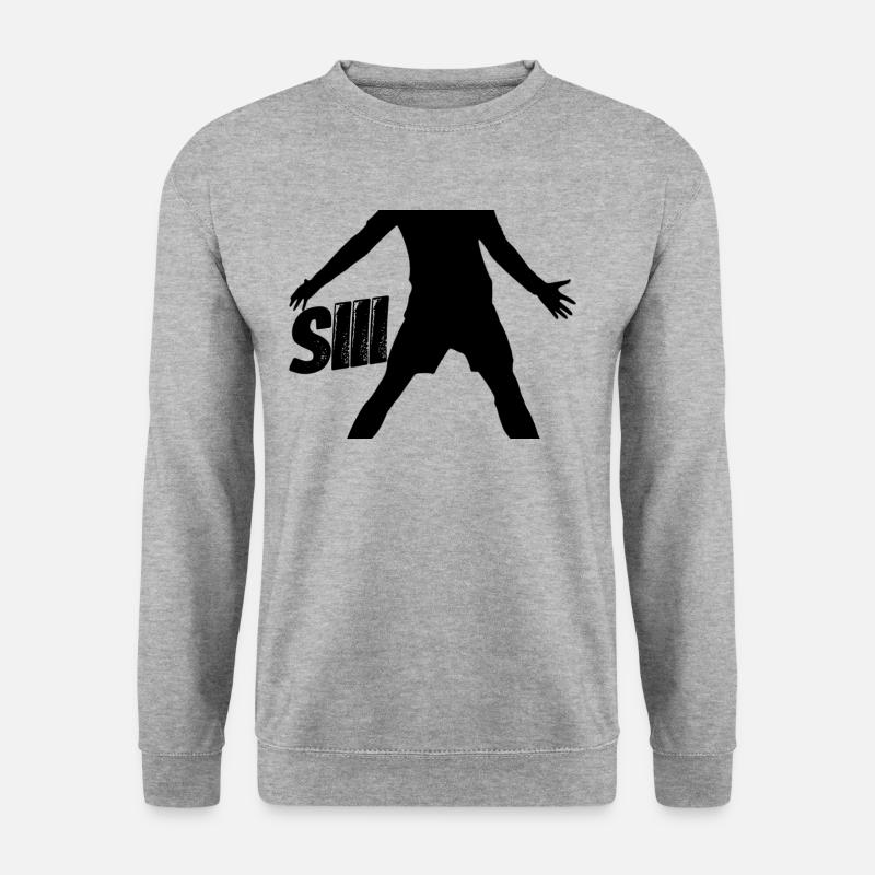 Siii! Torjubel im Fussball - Unisex Pullover - Weißgrau meliert