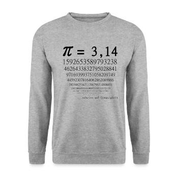 Funny mathematician saying : Pi - Unisex Sweatshirt - salt & pepper - Front - Alina (178cm) & Michal (187cm)