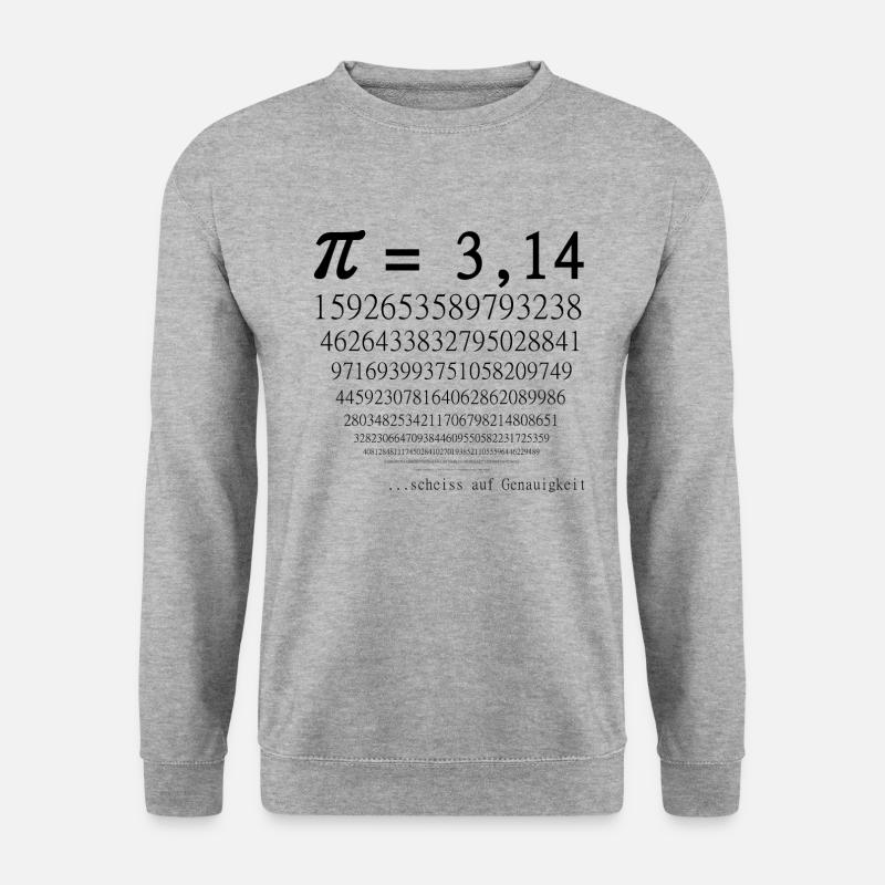 Lustiger Mathematiker Spruch : Pi - Unisex Pullover - Weißgrau meliert