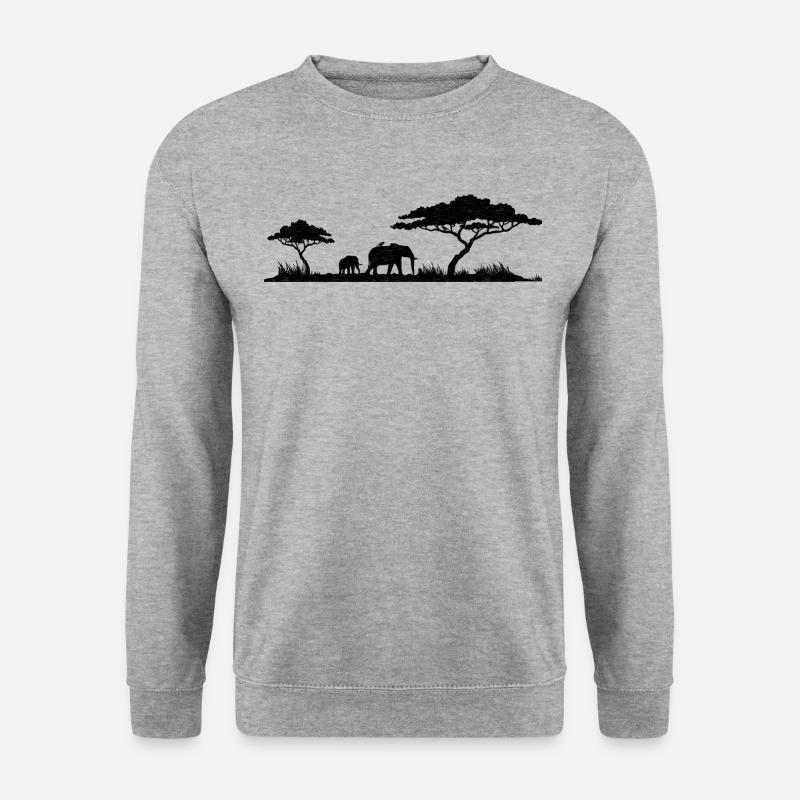 Africa Savannah with elephants - Unisex Sweatshirt - salt & pepper
