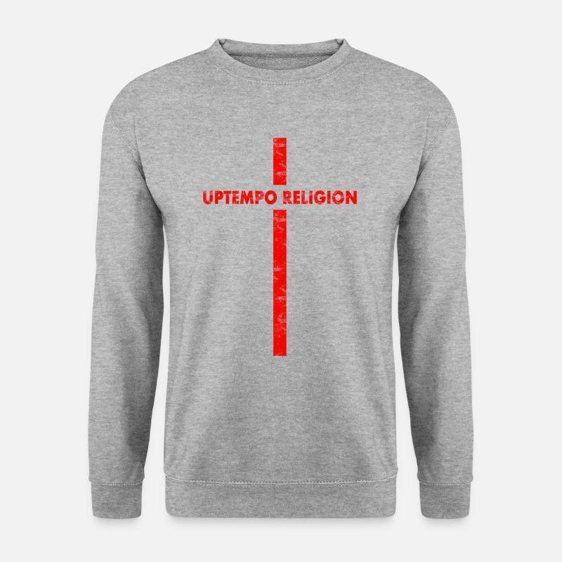 Uptempo - Rave - Hardstyle - Gabber - Geschenk - Unisex Pullover - Weißgrau meliert