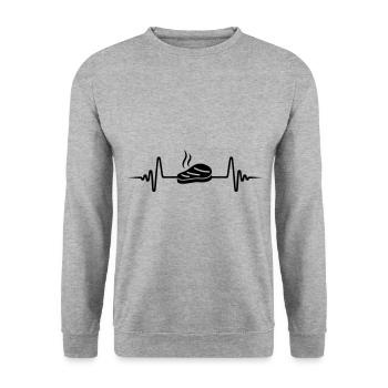 Steak Pulse Silhouette - Sweat-shirt Unisexe - gris chiné - Devant - Alina (178cm) & Michal (187cm)