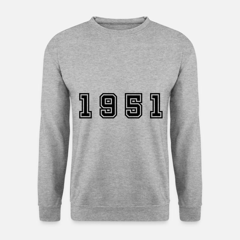 1951 Jahr Zahl - Unisex Pullover - Weißgrau meliert