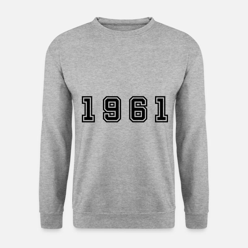 1961 Jahr Zahl - Unisex Pullover - Weißgrau meliert