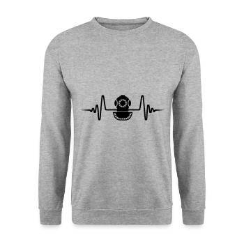 Taucherhelm Tauchen Puls - Unisex Pullover - Weißgrau meliert - Vorne - Alina (178cm) & Michal (187cm)