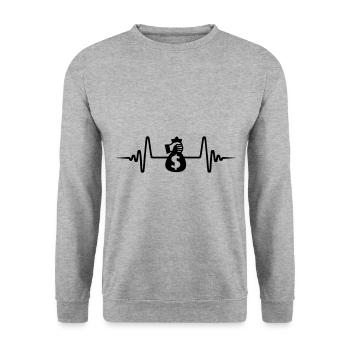 Argent Argent Pulse Cash - Sweat-shirt Unisexe - gris chiné - Devant - Alina (178cm) & Michal (187cm)