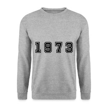 Numéro de l’année 1973 - Sweat-shirt Unisexe - gris chiné - Devant - Alina (178cm) & Michal (187cm)