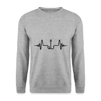 Fishing hook angler pulse - Unisex Sweatshirt - salt & pepper - Front - Alina (178cm) & Michal (187cm)