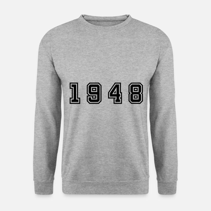 1948 Jahr Zahl - Unisex Pullover - Weißgrau meliert