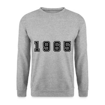 1965 Year Number - Unisex Sweatshirt - salt & pepper - Front - Alina (178cm) & Michal (187cm)