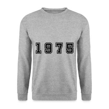 1975 Jahr Zahl - Unisex Pullover - Weißgrau meliert - Vorne - Alina (178cm) & Michal (187cm)