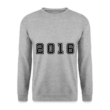2016 Year Number - Unisex Sweatshirt - salt & pepper - Front - Alina (178cm) & Michal (187cm)