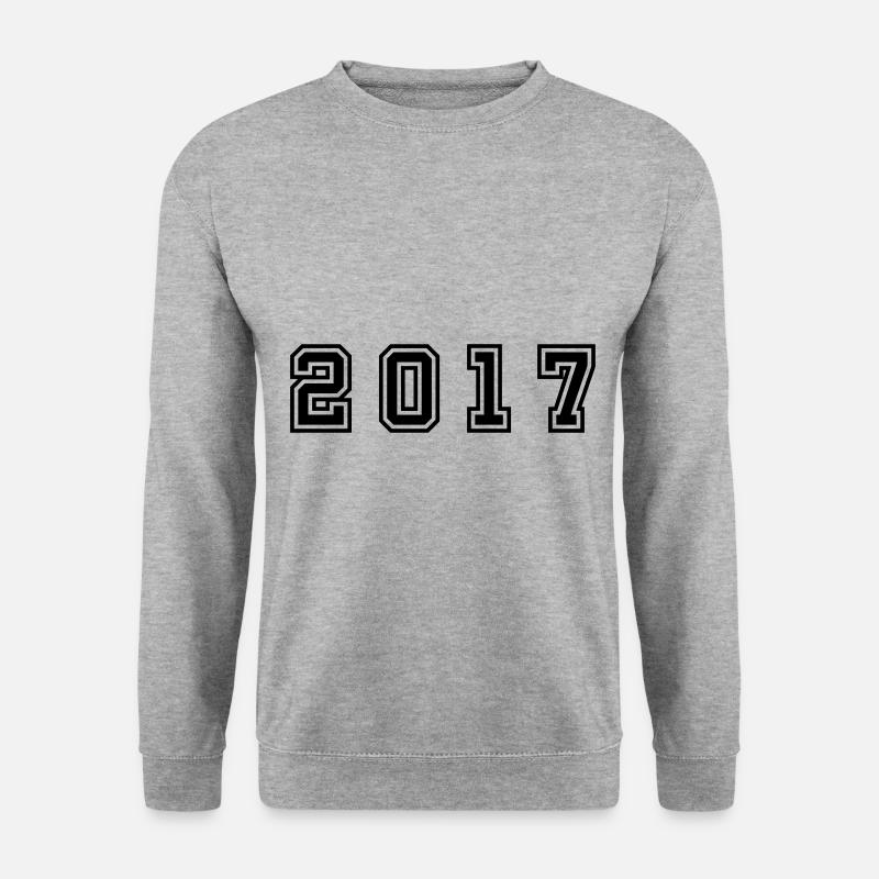 2017 Jahr Zahl - Unisex Pullover - Weißgrau meliert