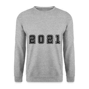 2021 Year Number - Unisex Sweatshirt - salt & pepper - Front - Alina (178cm) & Michal (187cm)