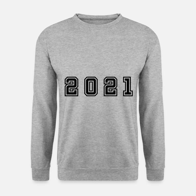 2021 Jahr Zahl - Unisex Pullover - Weißgrau meliert