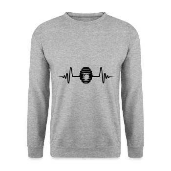 Miel de légumineuses apiculteur - Sweat-shirt Unisexe - gris chiné - Devant - Alina (178cm) & Michal (187cm)