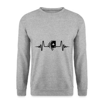 Symbole d’impulsion de carte - Sweat-shirt Unisexe - gris chiné - Devant - Alina (178cm) & Michal (187cm)
