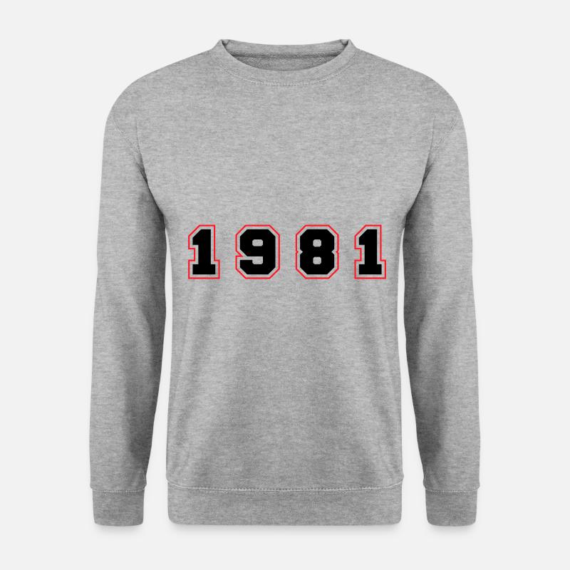 1981 Jahr Zahl - Unisex Pullover - Weißgrau meliert