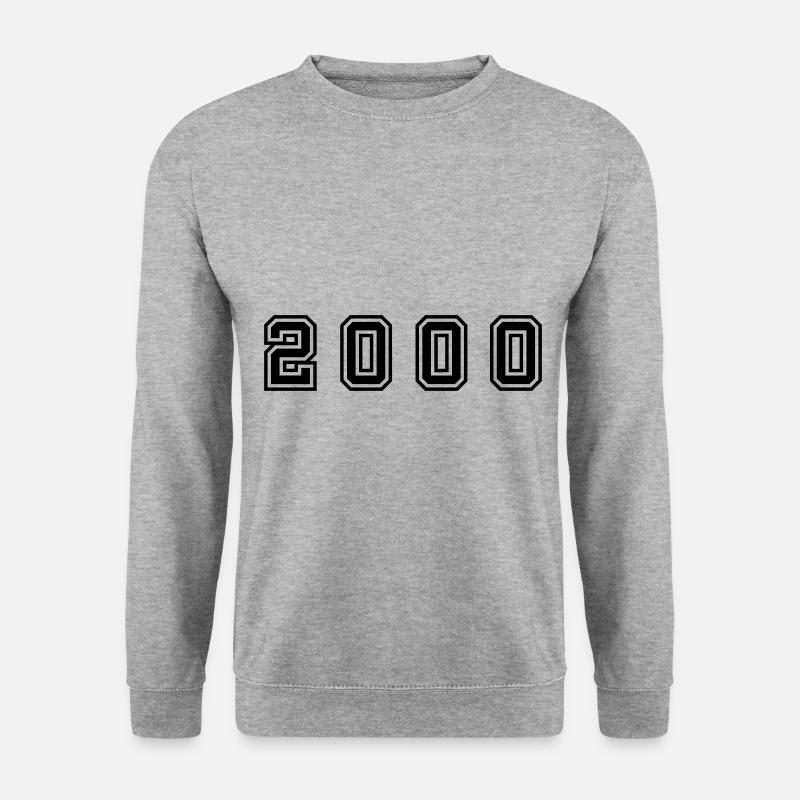 2000 Jahr Zahl - Unisex Pullover - Weißgrau meliert