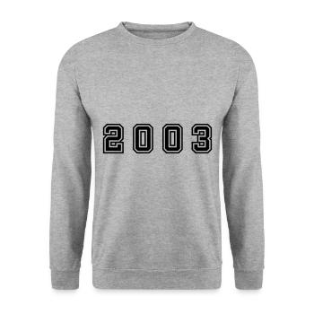 2003 Year Number - Unisex Sweatshirt - salt & pepper - Front - Alina (178cm) & Michal (187cm)