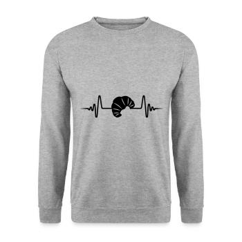 Croissant Symbol Puls - Unisex Pullover - Weißgrau meliert - Vorne - Alina (178cm) & Michal (187cm)